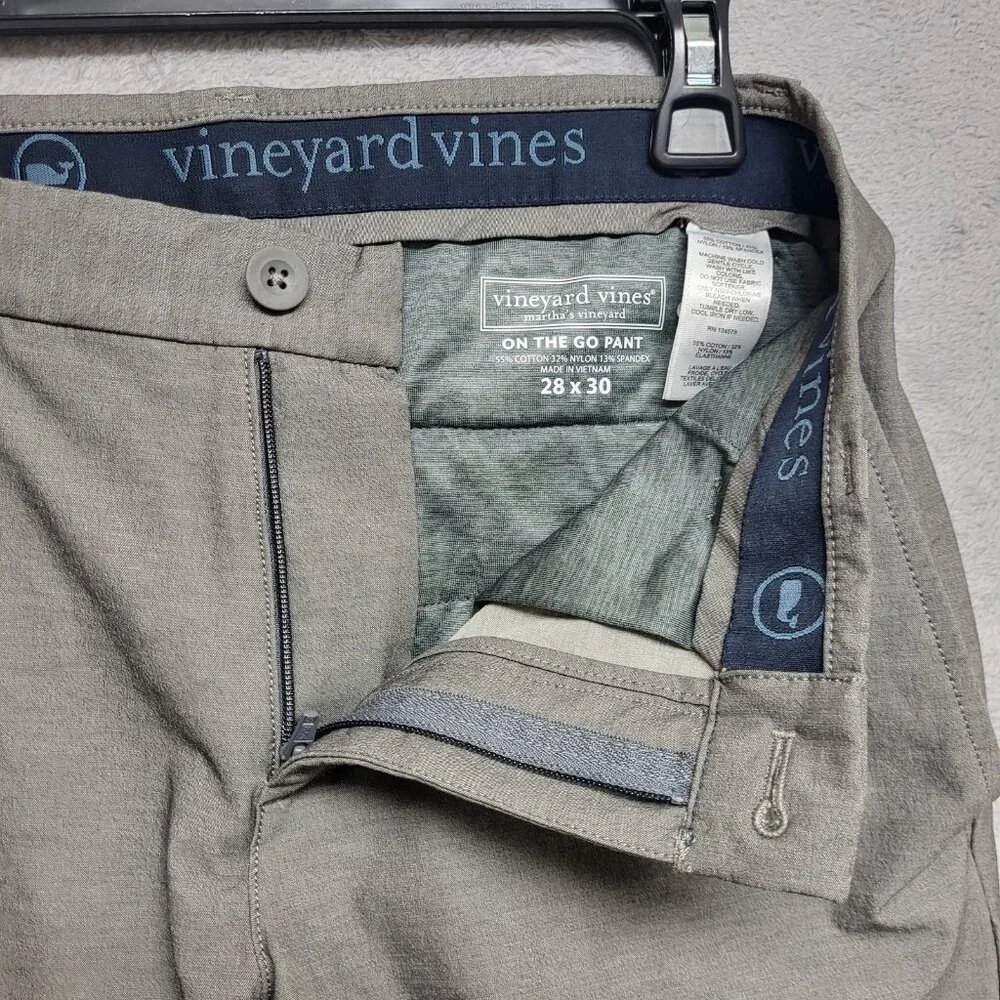 Vineyard Vines On The Go Pant Mens 28x29 Gray OTG Performance Stretch Casual